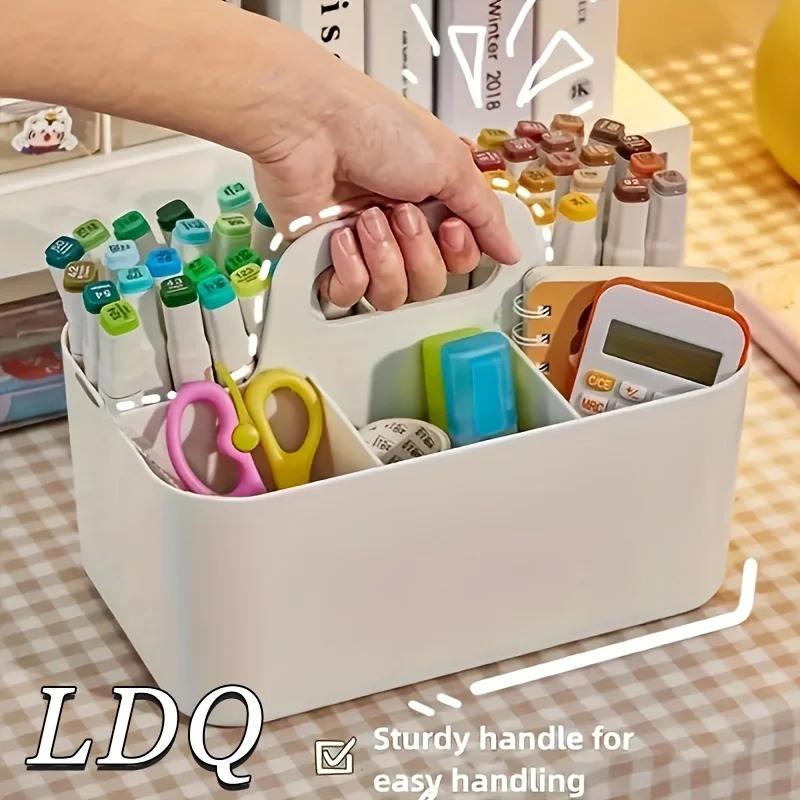Mark Pen Storage Box Hand-held Large Capacity Children's Desk  Watercolor Painting Brushes Pencils Stationery