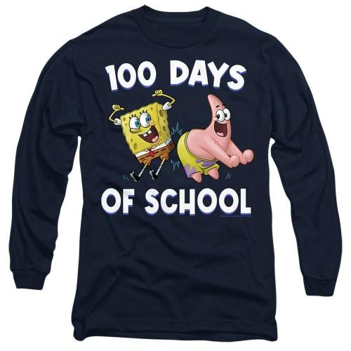 SpongeBob SquarePants Unisex Adult 100 Days Of School Patrick Star Long-Sleeved T-Shirt