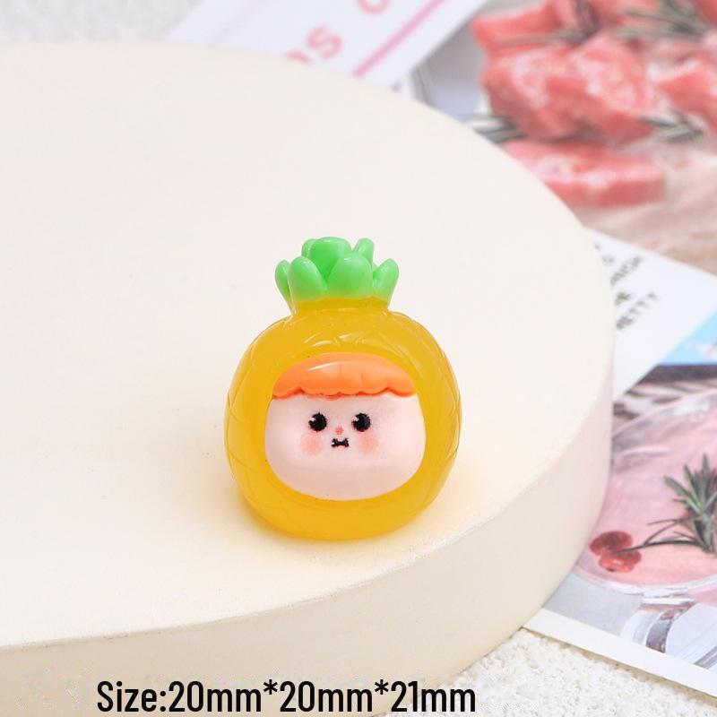Luminous 3D Fruit Girl DIY Keychain Resin Jewelry Accessories