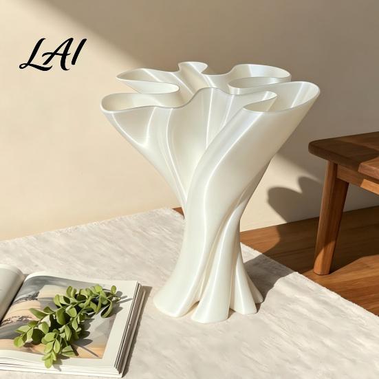 Decoratieve Tuinornamenten voor Balkon Gedraaide Bloemenvaas 3D Geprinte Onregelmatige Vazen Tafeldecoratie Stijlvolle Kamerdecoratie Slaapkamer Moderne Vaas