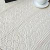 Phoenix Tail Pattern Hollowed Out Dining Table Decor Mat Artistic Style Tablecloth Crochet Tassel Tea Table Cabinet Tablecloth