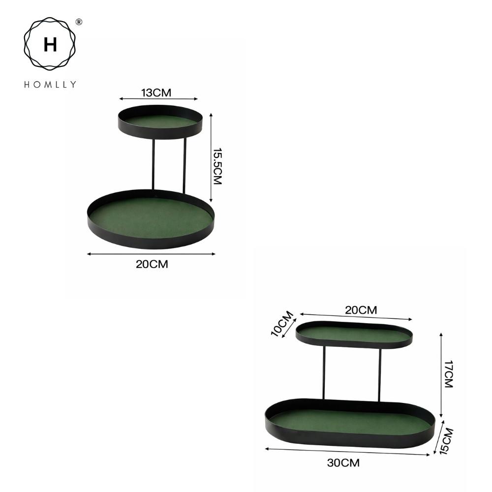 Homlly Lako Double Tier Desk Display Storage Tray Rack