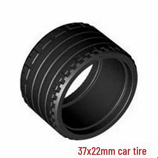 Domestic MOC-Compatible Lego Building Blocks Car Tires 37x22mm - Educational Assembly (Model 55978) 100g (14 pieces) чёрный
