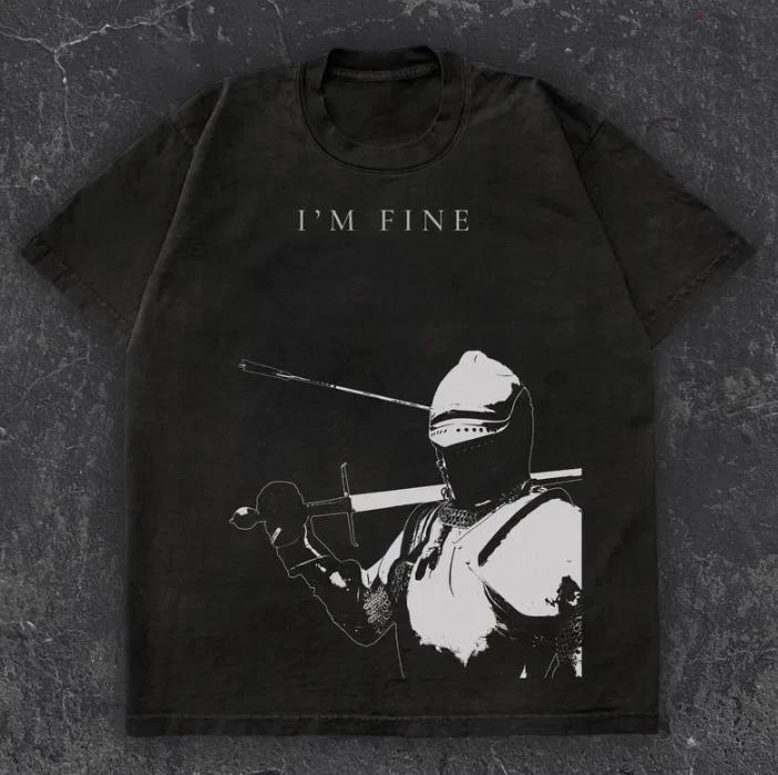 Funny Medieval Knight Meme T-Shirt: Dark Humor Warrior Tee M