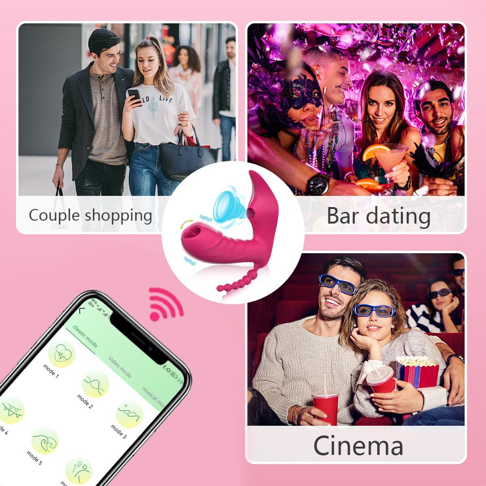 3 In 1 Wireless Bluetooth G Spot Dildo Vibrator For Women App Long Distance Remote Control Sucker Clitoris Stimulator Sex Toys