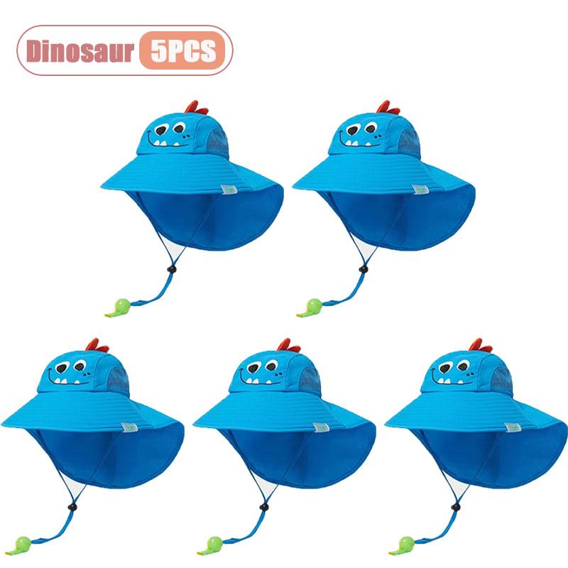 1-10 STuks Zomer Kinderen UV Bescherming Zon Hoed Baby Peuter Bucket Hoed Brede Rand Ademend Buiten Pet voor Jongens Meisjes