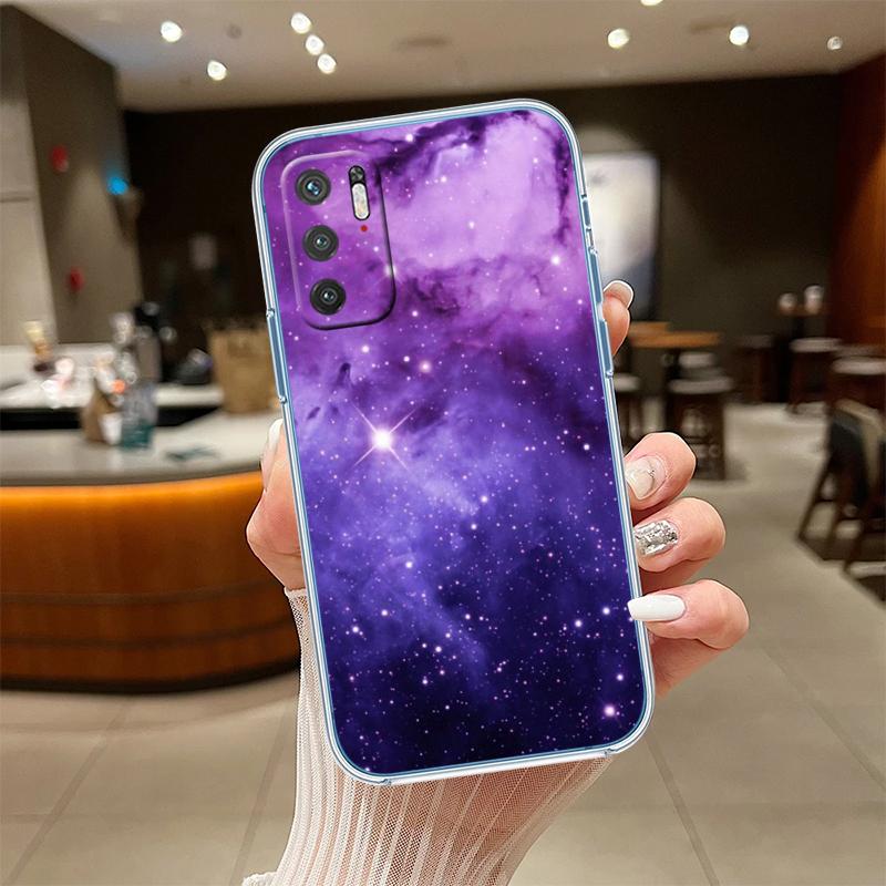 UP43 Purple Space Star Transparent Phone Case for Samsung Galaxy A04 A04S A14 A23 A34 A54 M23 M33 M52 M53