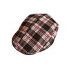 Retro Brown Plaid Forward Hat for Women In Autumn and Winter New Fashion Versatile Face Showing Little Painter Hat British Fashion for Men