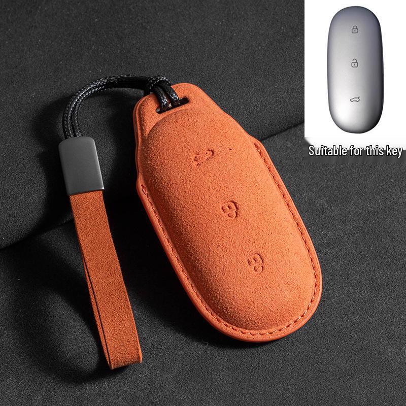 Ideal L6-L9 Three-Color Suede Key Cover with Buckle - Car Interior Accessory
