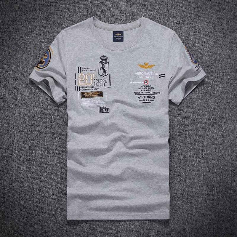 Man Tees Air Force One Mens Embroidered Short Sleeve Tshirt Casual Cotton Tee For Men