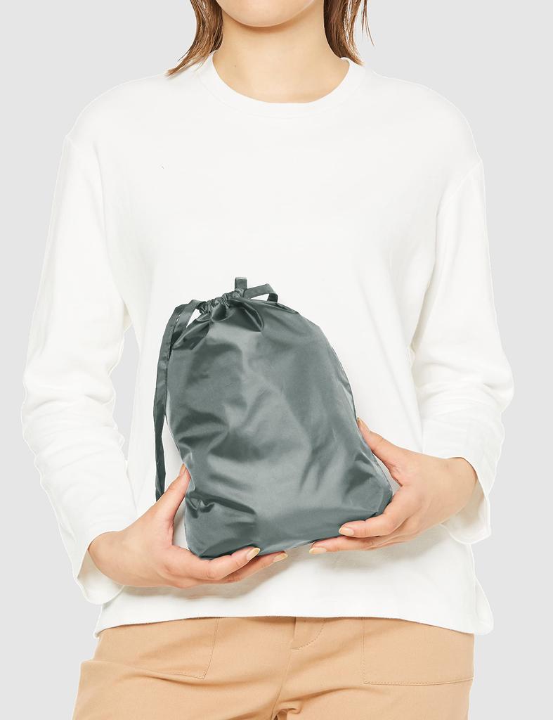 FLATPURE Raincoat Backpack Coat Plain Simple Storage Bag Hooded Water Repellent PU Coating Unisex Charcoal Gray M [Moonbat] 23-340-53026-00