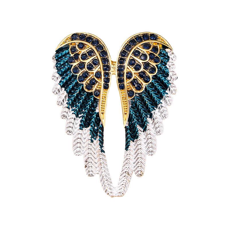 New Drip Oil Diamond Angel Wings Wings Brooch Brooch White Trend Fashion Accessories Pin
