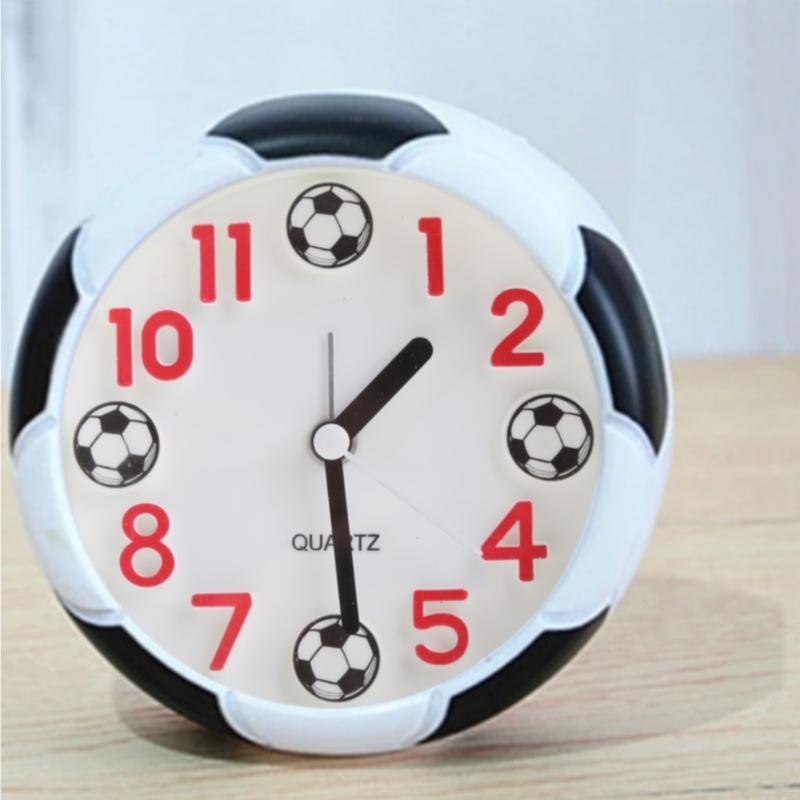 62KD Desktop Soccer Ball Alarm Clock Decorative Football Ball Shaped Alarm Clock For Bedsides Bedroom Birthday Fans Gift