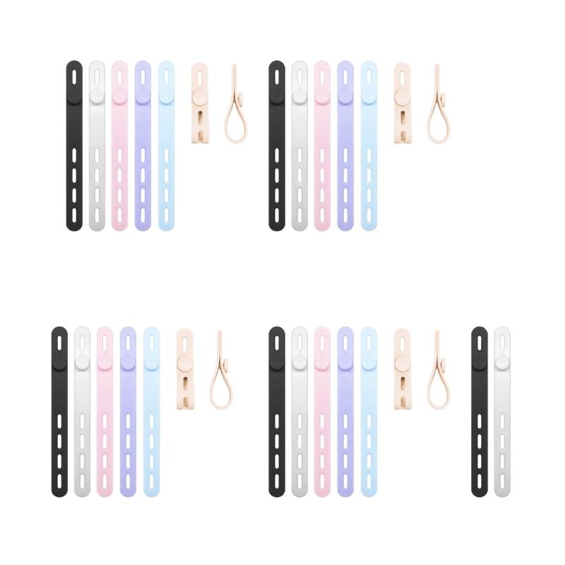 30Pcs Silicone Cable Ties Reusable Cable Management Organizers for Bundling and Fastening Cable Cords Wires Enduring