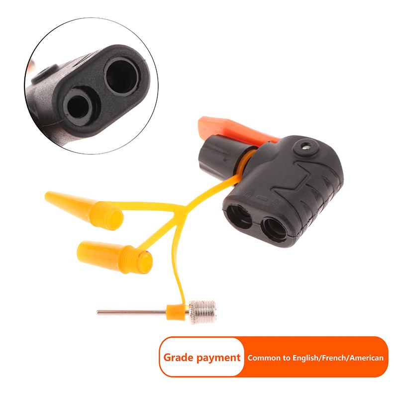 1PC TPU Bicycle Pump Nozzle Adapter Dual Head for Inflating Bicycles Balls And Hose Accessories