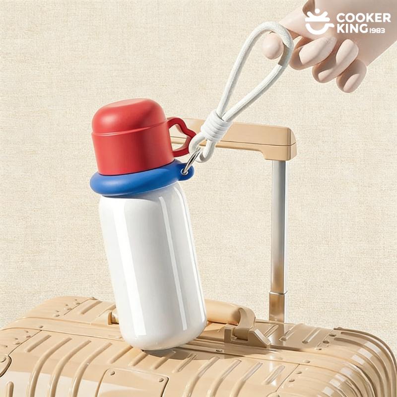 480ML 316/304 Stainless Steel+PP Children's Vacuum Cup with Straw Thermos Bottle Thermos Thermos Pot for Hot Food
