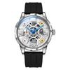 Herren-Automatik-Armbanduhr aus Legierung mit Edelstahlarmband, 30M Wasserdichtigkeit, Leuchtzeiger und Zifferblatt, für Freizeit, Business und Sport