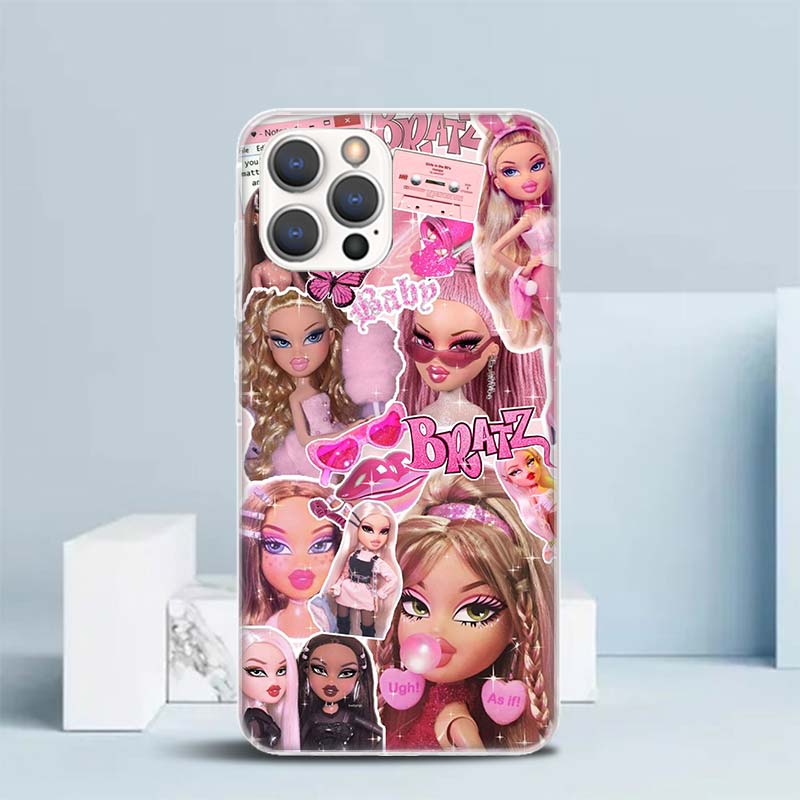 Lovely Bratz Doll Soft Cover for iPhone 16 17 Air 15 14 Pro Max 16E Phone Case 13 Mini 12 11 7 SE 8 Print Pattern Fit Cases 16 1