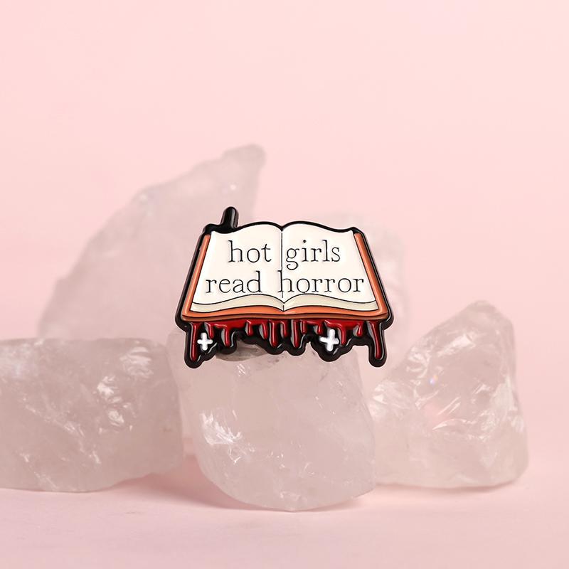 Punk Books Enamel Pins Custom Horror Novels Brooches Lapel Badges Clothes Funny Jewelry Gift for Friends