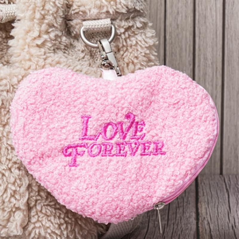 Daiso Y2k Heart Embroidery Coin Purse