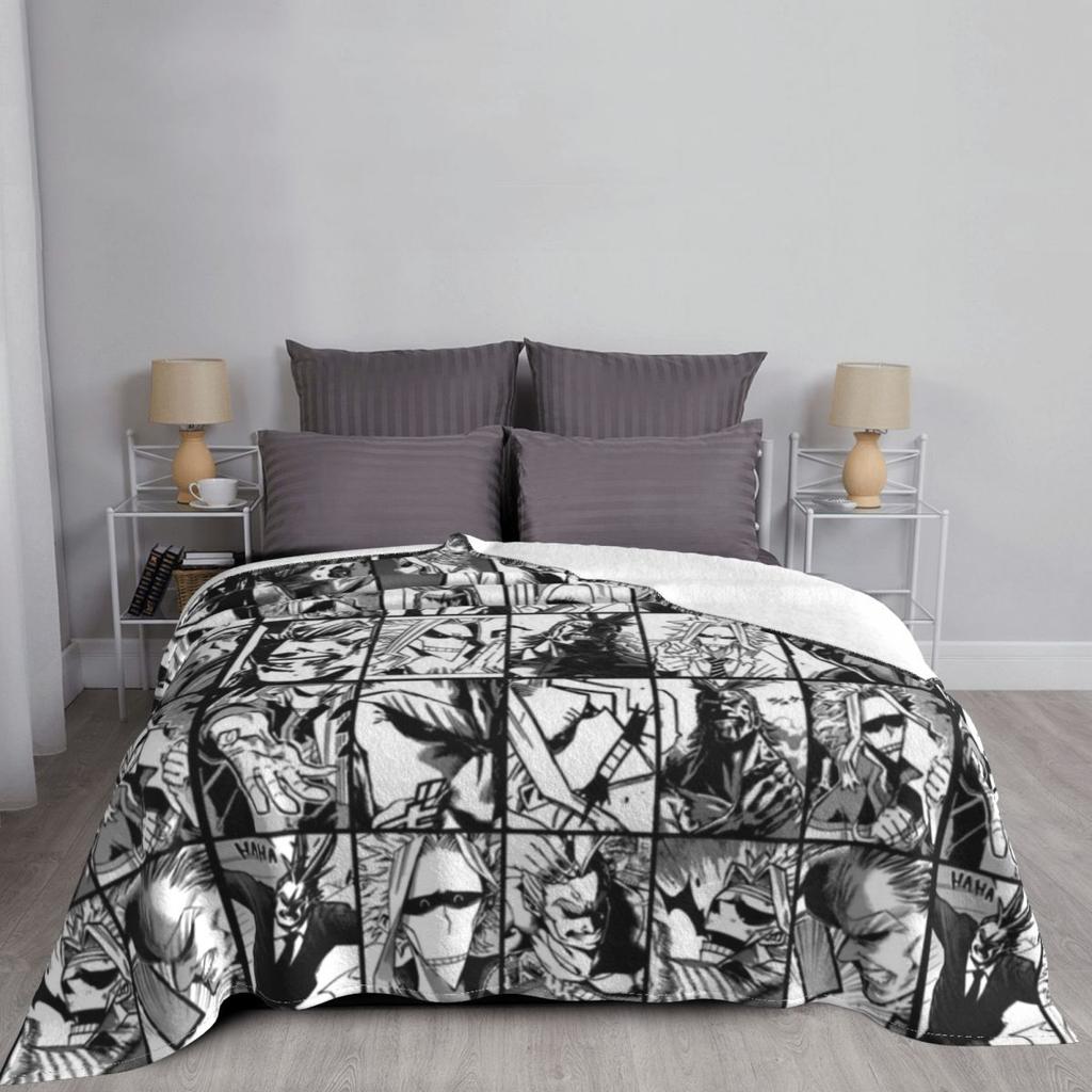 All Might Mix Collage My Hero Academia Fleece Throw Blankets toshinori yagi Blankets for Bed Office Warm Plush Thin Quilt