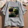 Dark Humor Frog Shark Graphic Funny Meme Tshirt Unisex Clothing Fashion Tshirts Cotton Casual Short Sleeve T Shirts Streetwear