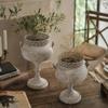 Iron Ornamental Planter Metal Oval with Openwork Rim Ornate for Balcony