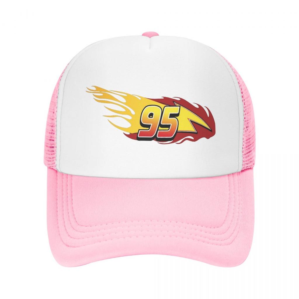 Lightning Mcqueen Number 95 Fire Sally Mesh Caps Merch for Men Women Adjustable Snapback Mesh-Back Summer Breathable Hats