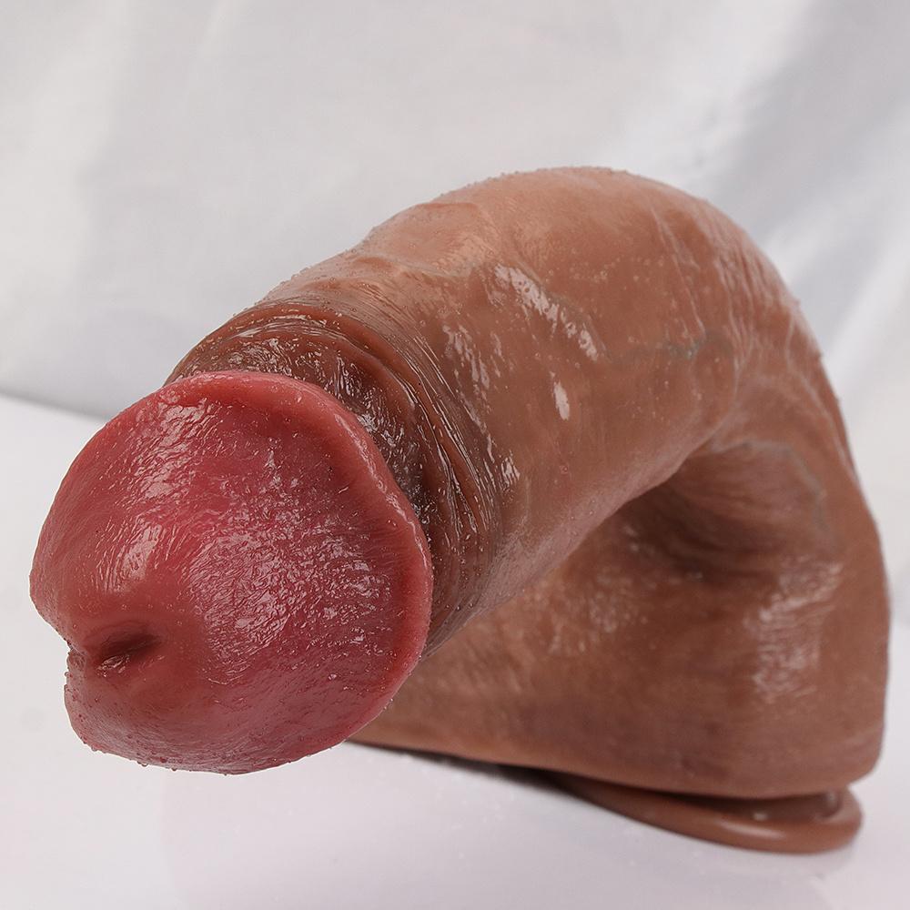 Reālistisks silikona dildo — īpaši liels, divslāņu, lai uzlabotu prieku, mīksts un elastīgs, netoksisks, drošs materiāls, spēcīga piesūcekņa pamatne — ideāls