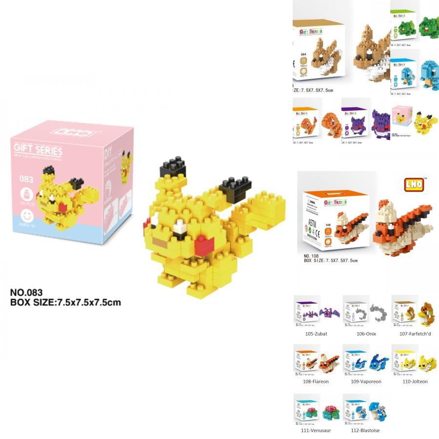 Pokemon Diy Building Blocks Figures Set Pikachu Plastic Toy Model Kids Gift