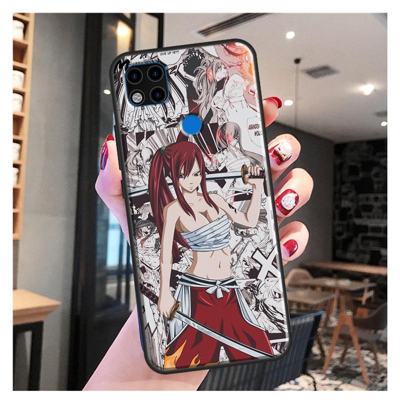 

Erza Scarlet Fairy Tail аниме принципиально для Xiaomi Redmi Note 10S 9S 8T 9 Note 10 Pro Note 11 Pro Redmi 9C 9A 9T мягкий чехол Redmi 7A