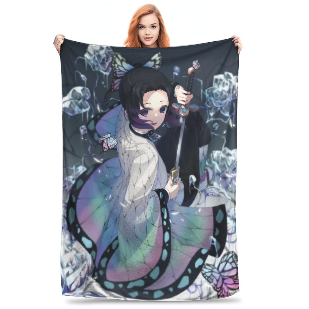 Kimetsu Demon Slayer Blankets Velvet Spring/Autumn Anime Kimetsu No Yaiba  Super Warm Throw Blankets for Bed Outdoor Rug Piece