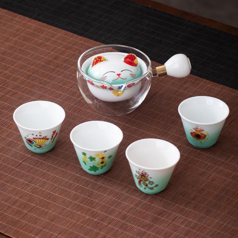 2026 Rotating Teapot Travel Set – Portable Gongfu Tea Cup & Pot for Home and Car
