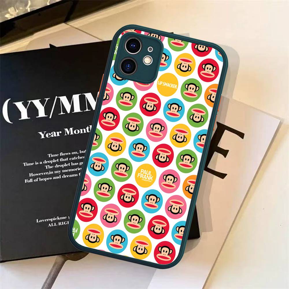 Fashion Logo P-Paul F-Frank For IPhone 11 12 13 14 15 16 Pro Max Plus Matte Translucent Phone Cover