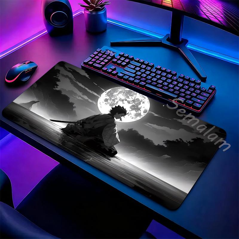 Large Gaming Samurai Design Mouse Pad Desk Mat Non Slip Rubber Base For Gamer PC Laptop Keyboard Office Computer Desk Protector