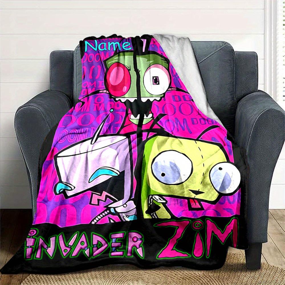 Invader Zim Lightweight Blanket For Sofa Bed Travel Camping Living Room Office Sofa Chair And Bed Digital Printed Fleece Blanket With Soft And Warm