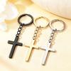 European & American Stainless Steel Polished Cross Bag Pendant Keychain