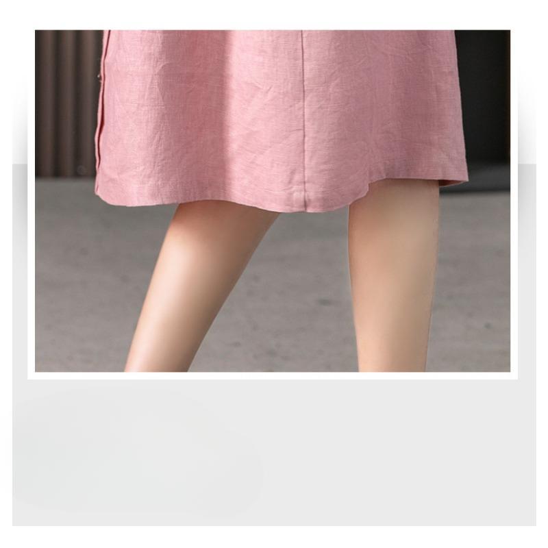 Elegantní francouzské košilové šaty Design Small Niche Slim Jednobarevné šaty