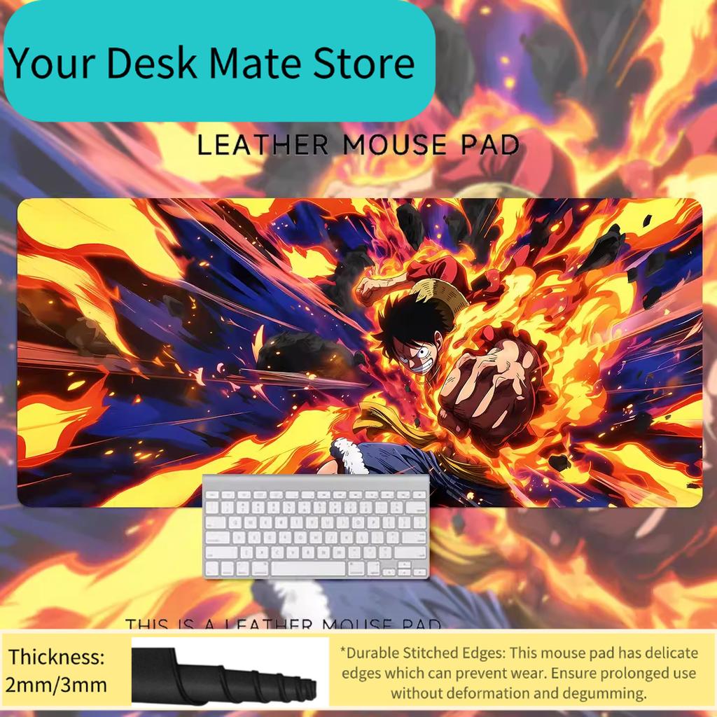 Premium Oversized Cartoon Animation Computer Desk Non-slip and Dirt-resistant Pad ONE PIECE Luffy Roronoa Zoro Leather Mouse Pad