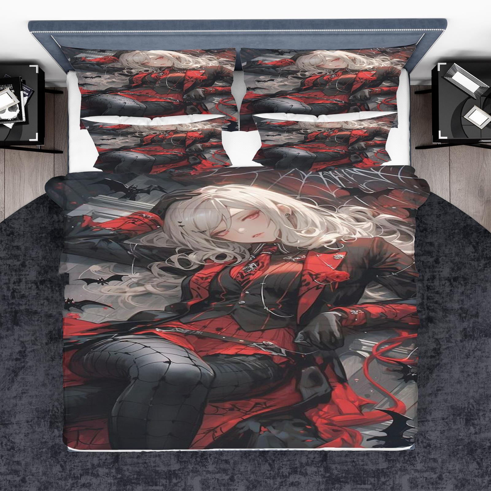 

Comforter Beautiful Girl Cartoon 3-Piece Set Children Cute Polyester Soft Breathable Comforter Animation Bedding Comforter (quilt)-EU Single(135*200cm)3pcs