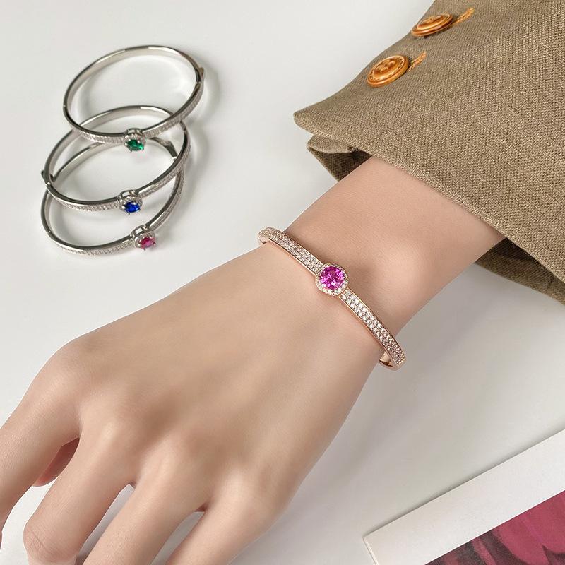 Jewelry Simulation Color Treasure Corundum Retro Bracelet Female Main Stone 6.5