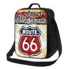 Motorcycle Ride Route 66 Insulated Lunch Bags for US Numbered Highways Resuable Thermal Cooler Food Lunch Box Work School Travel