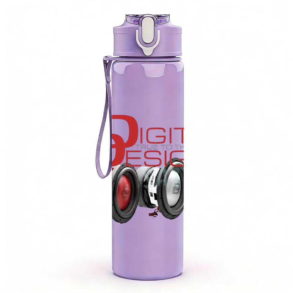 1PC Digital Headphones Retro Tech Graphic Print 750ml Portable Sports Water Bottle Leakproof Gym Outdoor Travel Drink Cup