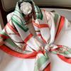 1116 Korean Version of the New Spring and Autumn Printing Fashionable and Simple Small Silk Scarf Women's Decorative Scarf Square Scarf Dual-purpose 