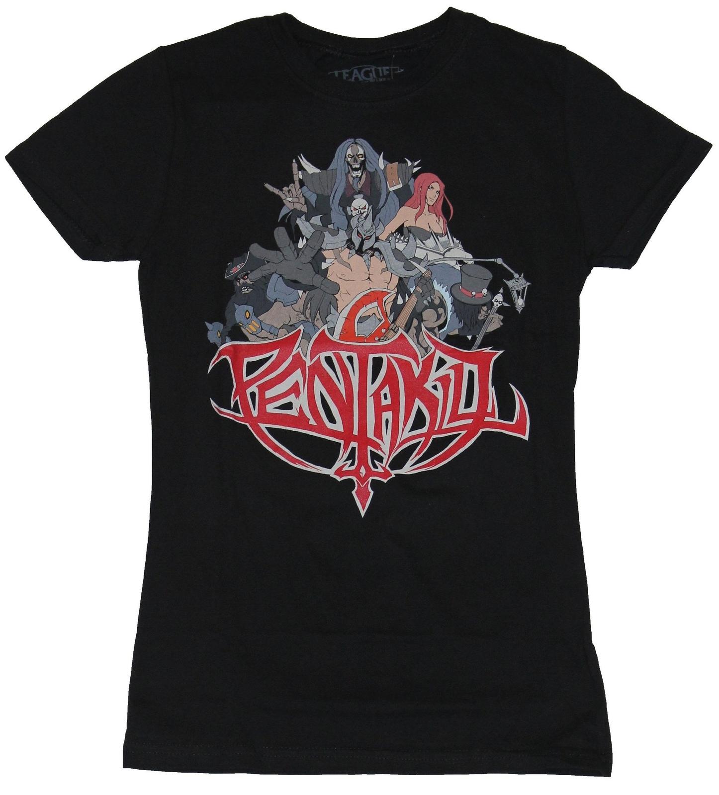League of Legends Girls Juniors T-Shirt - Pentakill Group Pic Metal Logo XXXXL