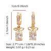 1 Pair Fashion Zirconia with Bow Dangle Earrings for Women Golden Earring Jewelry Wedding Party Accessories
