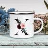 Alphabet Blumen A-Z Vintage Emaille Kaffee Tee Tassen Urlaub Camping Getränke Saft Bier Tassen Zuhause Büro Milch Tasse Geburtstagsgeschenke