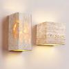 Wabi-sabi Style Yellow Travertine Wall Lamp for Bedroom, Courtyard, or Balcony - Waterproof Outdoor Light.