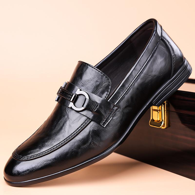 Fashion Men's Leather Shoes 2025 New High-quality Business Casual Shoes Men Loafers Spring Autumn Luxury Designer Dress Shoes Size 39-44