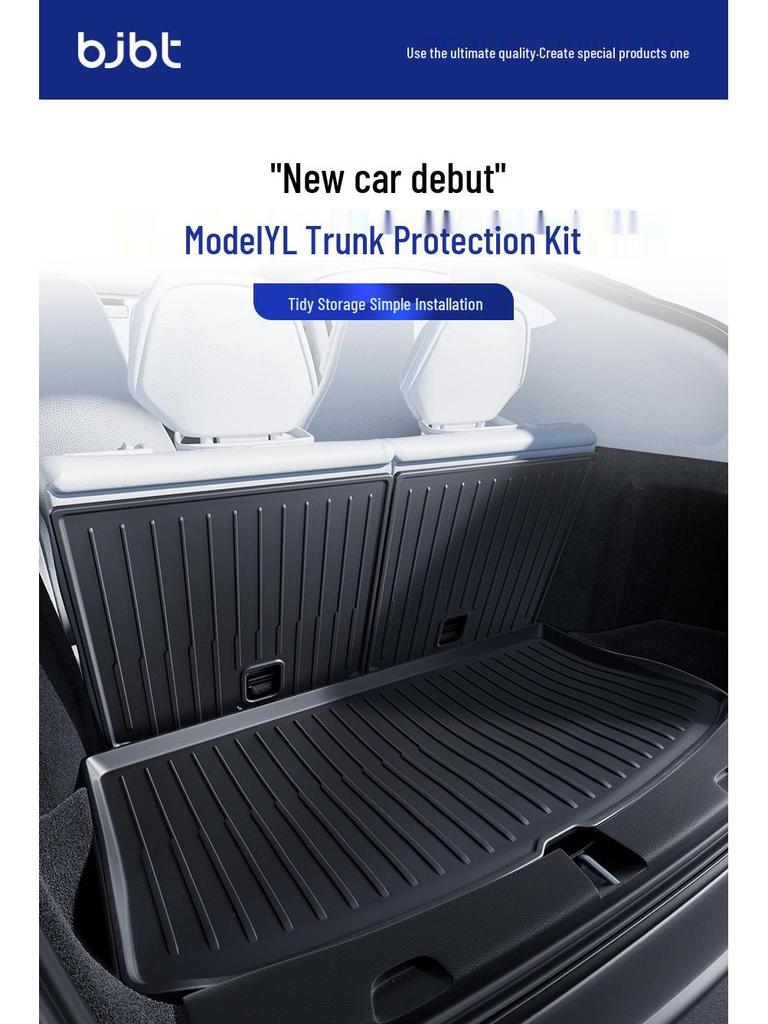 BJBT TPE Trunk Mats for Tesla Model Y: Front & Rear, Refresh Version Interior Accessories